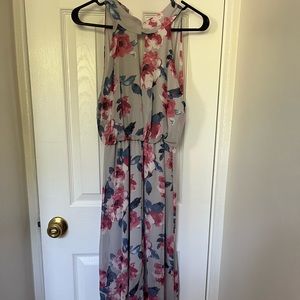 Pink/blue maxi dress